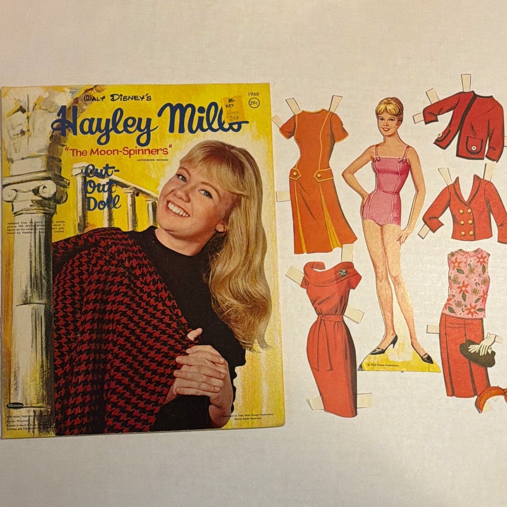 Vintage Walt Disney's Hayley Mills The Moon-Spinners Cut-Out Paper Doll Book 196